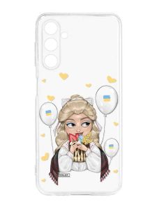 Прозорий силіконовий чохол на Samsung Galaxy M14 :: Українка з солодощами (патріотичний принт 175)