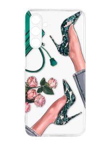 Прозорий силіконовий чохол на Samsung Galaxy M14 :: Туфельки і квіти (принт 225)