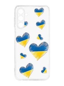 Прозорий силіконовий чохол на Samsung Galaxy M14 :: Сердечка. Україна (принт 258)