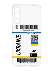 Прозорий силіконовий чохол на Samsung Galaxy M14 :: Авіаквиток Україна (принт 262)