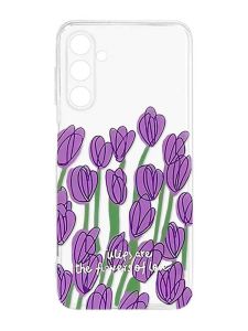 Прозорий силіконовий чохол на Samsung Galaxy M14 :: Тюльпани (принт 265)