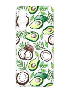 Прозорий силіконовий чохол на Samsung Galaxy M14 :: Авокадо і кокос (принт 303)