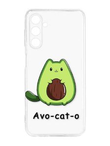 Прозорий силіконовий чохол на Samsung Galaxy M14 :: Котик Авокадо (принт 306)