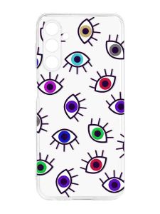 Прозорий силіконовий чохол на Samsung Galaxy M14 :: Різнокольорові очі (принт 336)