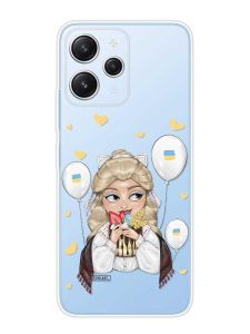 Прозорий чохол на Xiaomi Redmi 12 :: Українка з солодощами (патріотичний принт 175)