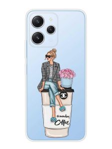 Прозорий чохол на Xiaomi Redmi 12 :: Дівчина на каві (принт 228)