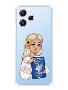 Чохол з потовщеними кутами на Xiaomi Redmi 12 :: Дівчина з паспортом (принт 13)
