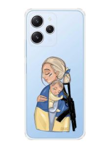Чохол з потовщеними кутами на Xiaomi Redmi 12 :: Мама-захисниця (патріотичний принт 21)