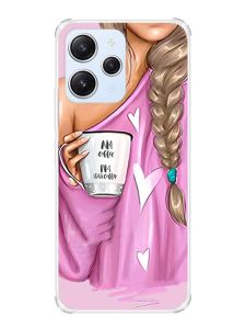 Чохол з потовщеними кутами на Xiaomi Redmi 12 :: Дівчина з кавою (принт 58)