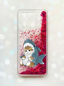 Чохол з плаваючими блискітками на Xiaomi Redmi 12C Рожевий :: Кошеня (принт 120)