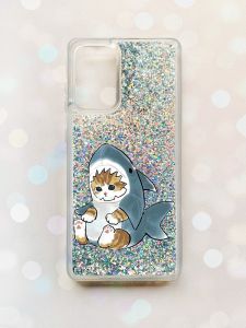 Чохол з плаваючими блискітками на Samsung Galaxy A52 (A525) Срібний :: Кошеня (принт 120)