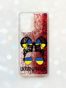 Чохол з плаваючими блискітками на Samsung Galaxy A52 (A525) Червоний :: Українська дівчина (принт 113)