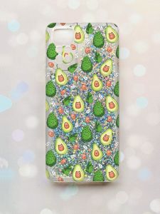 Чохол з плаваючими блискітками на Xiaomi Redmi Note 11 Срібний :: Авокадо з котиками (принт 301)