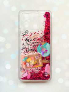 Чохол з плаваючими блискітками на Xiaomi Redmi 12C Рожевий :: Настрій подорожувати (принт 329)