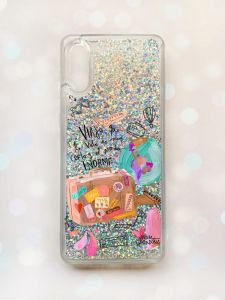 Чохол з плаваючими блискітками Samsung Galaxy A02 / A022 (2021) Срібний :: Настрій подорожувати (принт 329)