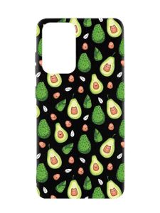 Матовий чорний чохол на Samsung Galaxy A52  :: Авокадо з котиками (принт 301)