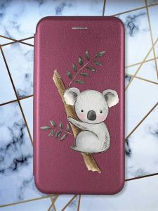 Чохол-книжка з малюнком для Xiaomi Redmi Note 10 Pro/10 Pro Max Бордовий :: Коала (принт 132)