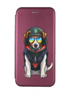 Чохол книжка з малюнком для Samsung Galaxy A12 Бордовий :: Патрон (патріотичний принт 4)