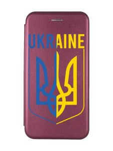 Чохол-книжка з малюнком для iPhone 7, 8 Бордовий :: Тризуб (патріотичний принт 254)