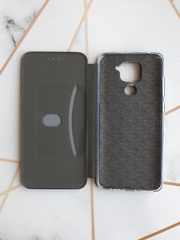 Чохол-книжка з малюнком на Xiaomi Redmi Note 9/10X Золотистий :: Дівчина на каві (принт 228)