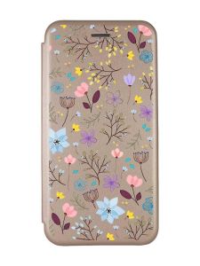 Чохол-книжка з малюнком на Xiaomi Redmi Note 9/10X Золотистий :: Квітковий фон (принт 267)
