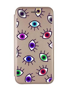 Чохол-книжка з малюнком на Xiaomi Redmi Note 9/10X Золотистий :: Різнокольорові очі (принт 336)