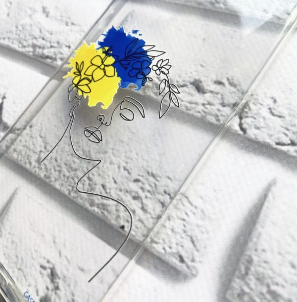 Прозорий чохол для iPhone 12 Pro Max з об'ємним друком "Українка Арт" принт 3