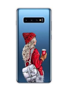 Прозорий чохол на Samsung Galaxy S10 Plus :: Дівчина з рюкзаком (принт 9)
