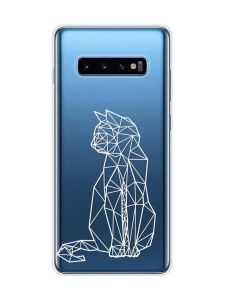 Прозорий чохол на Samsung Galaxy S10 Plus :: Котик (принт 125)