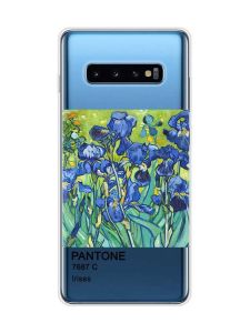 Прозорий чохол на Samsung Galaxy S10 Plus :: Іриси (принт 75)