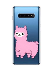 Прозорий чохол на Samsung Galaxy S10 Plus :: Лама рожева (принт 100)