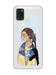 Прозорий чохол на Samsung Galaxy A21s  :: Мама-захисниця (принт 20)