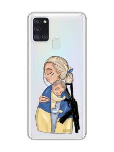 Прозорий чохол на Samsung Galaxy A21s  :: Мама-захисниця (принт 21)