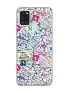 Прозорий чохол на Samsung Galaxy A21s  :: Подорожі. Штампи (принт 316)
