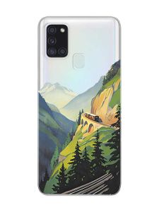 Прозорий чохол на Samsung Galaxy A21s  :: Пейзаж. Гори (принт 87)