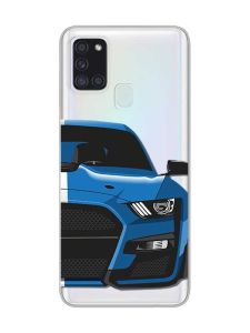 Прозорий чохол на Samsung Galaxy A21s  :: Авто синє (принт 229)