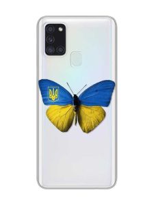 Прозорий чохол на Samsung Galaxy A21s  :: Метелик Україна (принт 255)