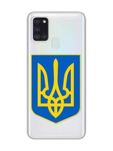 Прозорий чохол на Samsung Galaxy A21s  :: Тризуб Україна (принт 256)