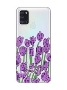 Прозорий чохол на Samsung Galaxy A21s  :: Тюльпани (принт 265)