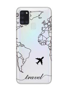 Прозорий чохол на Samsung Galaxy A21s  :: Карта. Контур (принт 330)