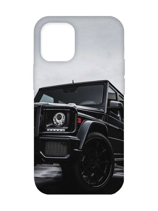 Матовий чохол з бірюзовими боками на Apple iPhone 12/12 Pro (6.1) :: Авто чорне (принт 234)