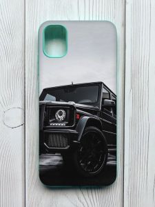 Матовий чохол з бірюзовими боками на Samsung Galaxy A04E / A042 :: Авто чорне (принт 234)