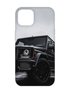 Матовий чохол з рожевими боками на  Apple iPhone 14 :: Авто чорне (принт 234)