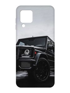 Матовий чохол з рожевими боками на Samsung Galaxy M32/A22/M22 4G :: Авто чорне (принт 234)