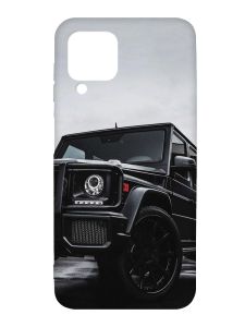 Матовий чохол з чорними боками на Samsung Galaxy A12 :: Авто чорне (принт 234)