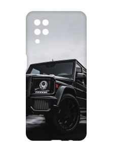 Матовий чохол з рожевими боками на Samsung Galaxy A12 :: Авто чорне (принт 234)