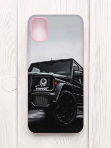 Матовий чохол з рожевими боками на Samsung Galaxy A04E/A042 :: Авто чорне (принт 234)