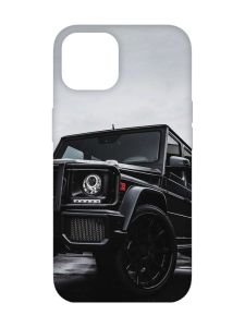 Матовий чохол з бірюзовими боками на Apple iPhone 14 :: Авто чорне (принт 234)