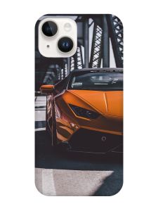 Матовий чохол з чорними боками на Apple iPhone 14 :: Авто помаранчеве (принт 237)