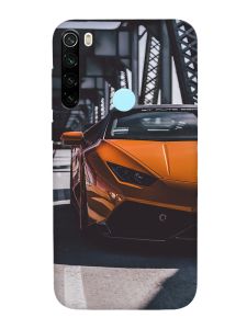 Матовий чохол з червоними боками на Xiaomi Redmi Note 8T :: Авто помаранчеве (принт 237)